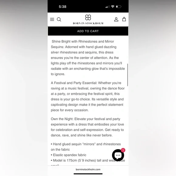 Born in Stockholm Raquel Mirror Dress White (NWT) Perfect for BURNING MAN! - Picture 7 of 8